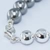 jewelCOUNTY Half & Half Silver Ball Chain Bracelet[92.5Silver/Grey]