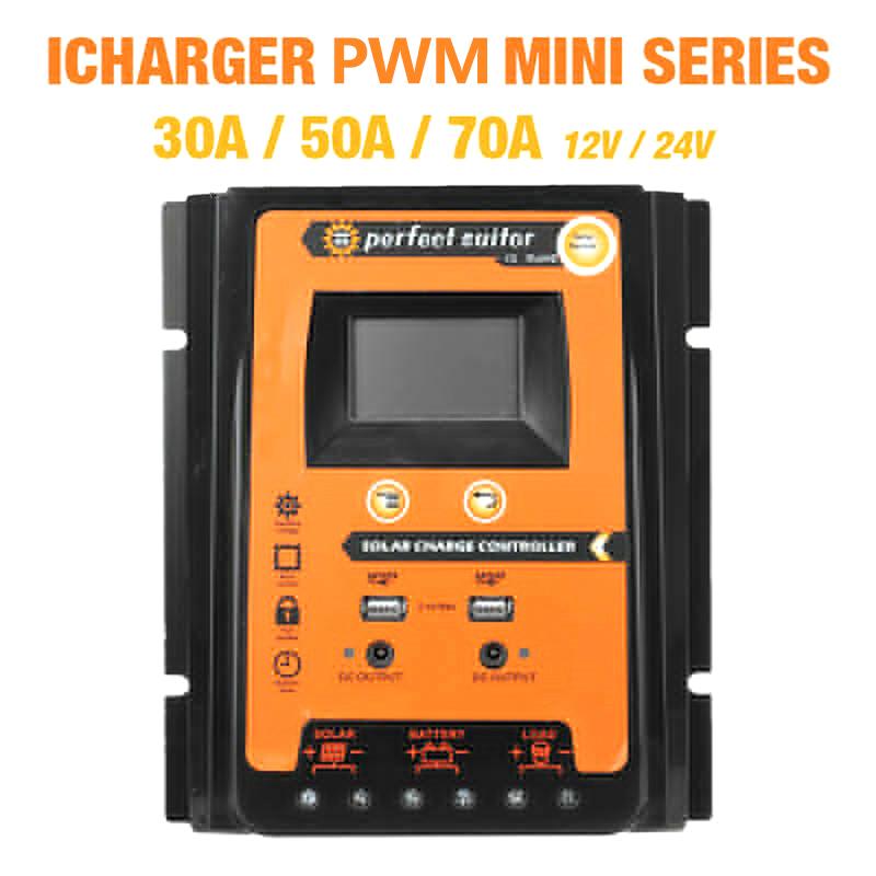 Pwm   Solar Charge Controller 12/24V 30/50/70A Battery Regulator Dual Usb 5V Lcd