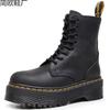 Erste Schicht dicker Boden Loch Lokomotive Stiefel Damen, Seitenreißverschluss Crazy Horse schwarze Kurzstiefel Leder locker