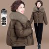 Stylish Winter Jacket with Large Fur Collar for Young Mothers and Older Women - 2025 Cotton Padded Outerwear