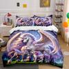 Unicorn Family Decor Set Soft Skin-Friendly Bedding Set Includes 1 Duvet Cover And 2 Pillowcase Gift