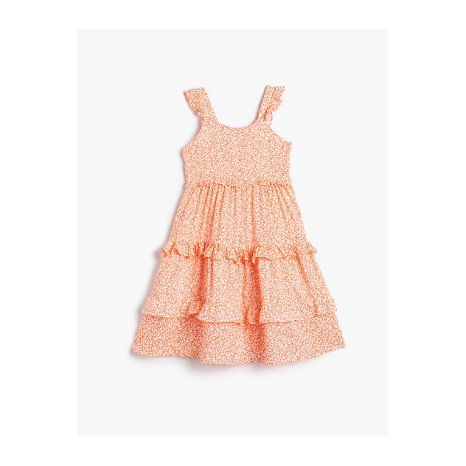 

Dress Midi Floral Strap Ruffle Layered 5-6 Yaş