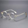 Luxus Retro Runde Brille für Männer und Frauen Ultraleicht Blaulichtfilternde Acetat-Legierung Brille