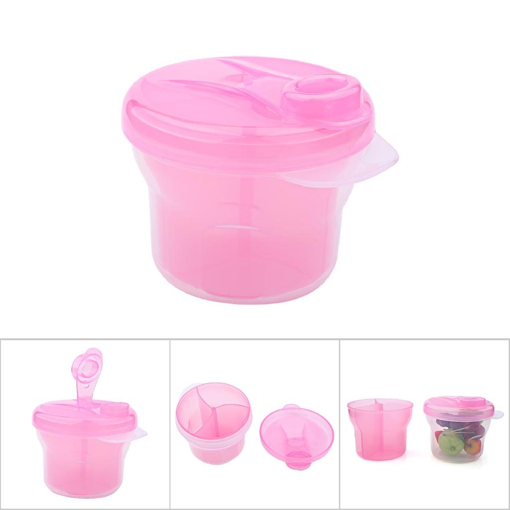 1ks Přenosný dávkovač mléčného prášku pro kojence a batolata (Růžový)