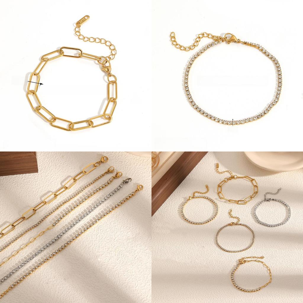 Light Luxury Geometric Stainless Steel Bracelet With Cz Inlay For Women Gift Sales Event