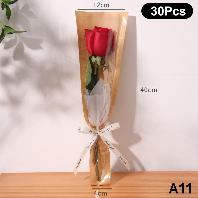 20/30/50Pcs Colorful Flower Wrappers Transparent Bag For Bouquet Flower Wrapper Waterproof Diy Gift Flower Decoration