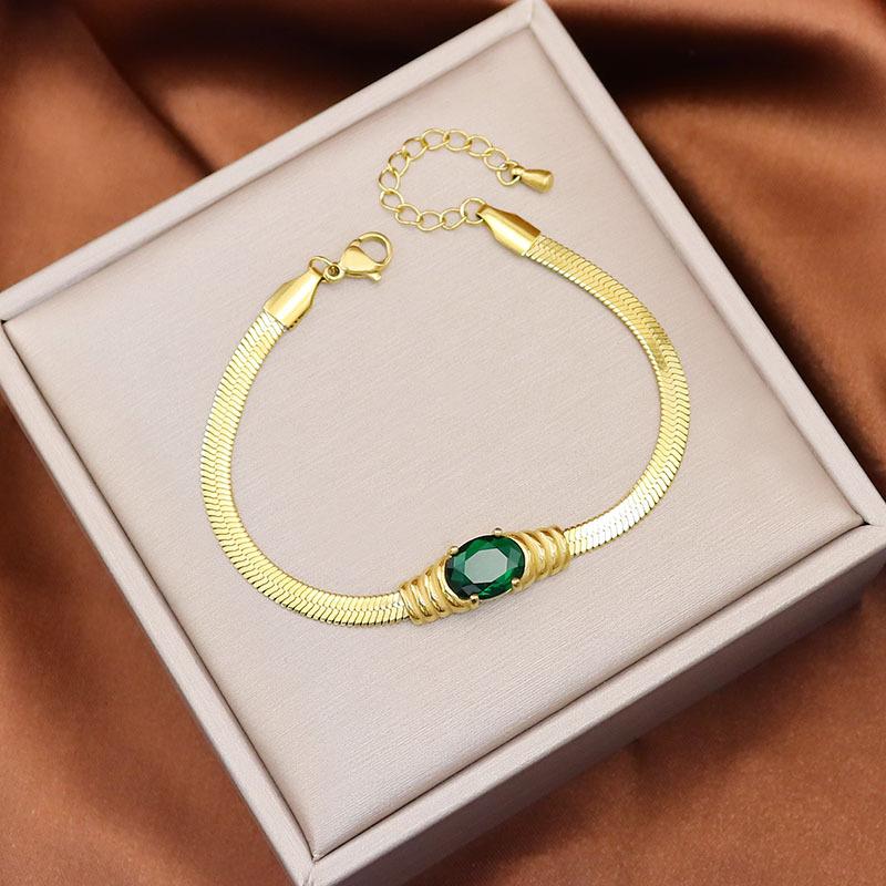 

Ювелирные изделия из титановой стальной цепочки с лезвиями, изумрудное ожерелье, браслет, комплект серег, ожерелье из нержавеющей стали, цепочка на ключицу.