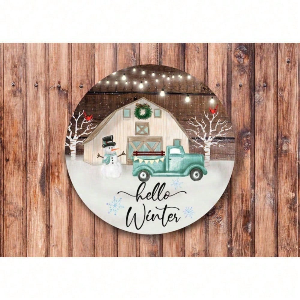 

Vintage Metal Round Wreath Sign Winter Home Decor Wall Art Indoor Outdoor Xmas 20x20 разноцветный