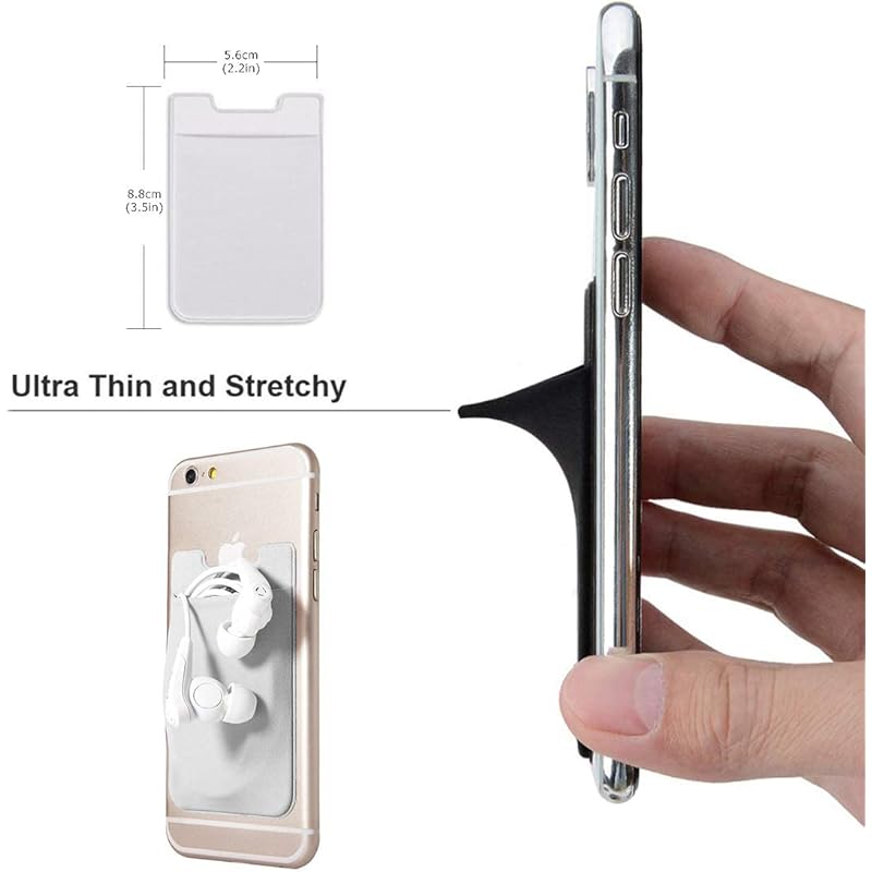 Stealodeal White Multipurpose Adhesive Phone Jacket Card & Earphone Mobile Holder 0 белый
