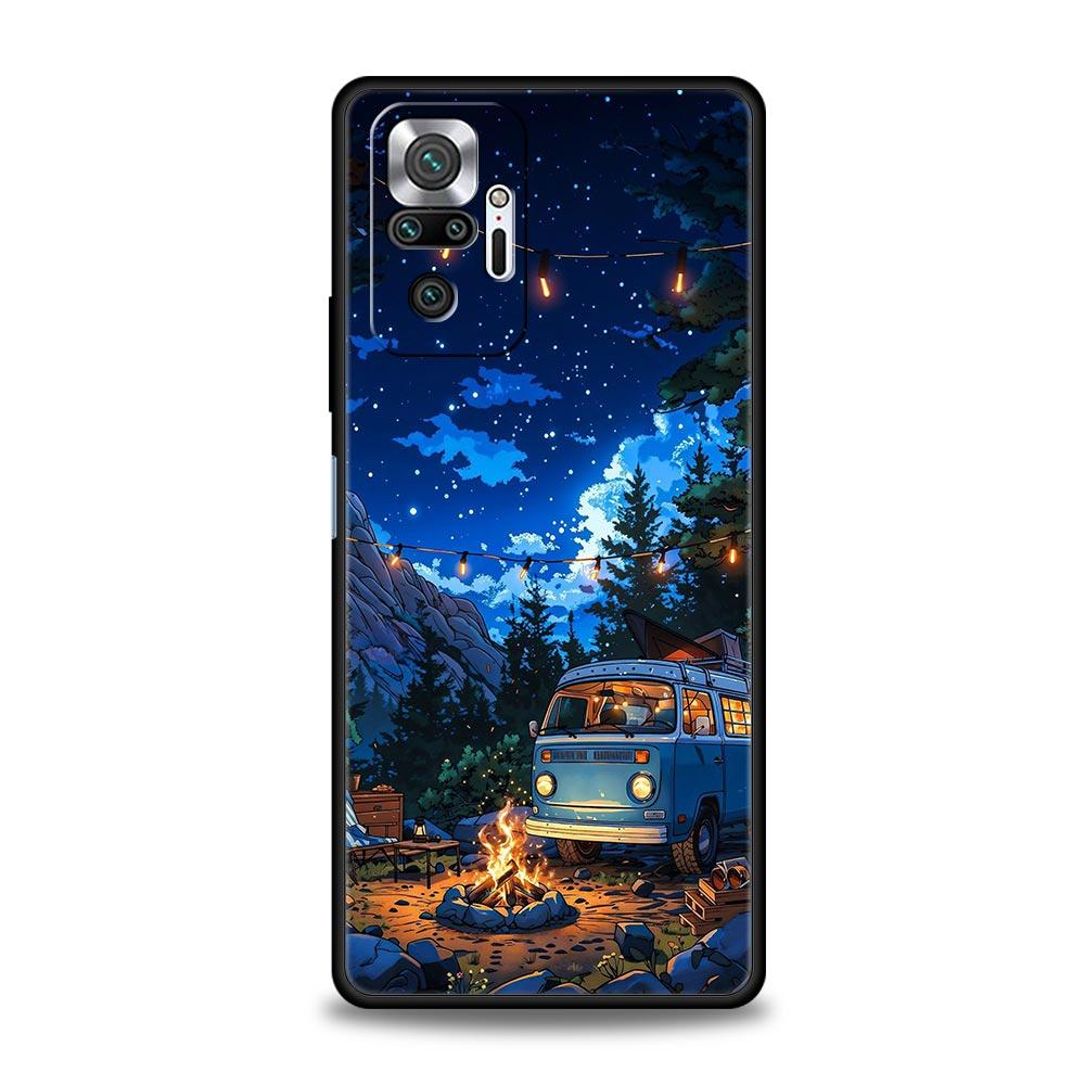 OO0724_Combi Van Car Outdoor Camping Phone Case For Xiaomi Redmi Note 14 13 5G 10 11 12 Pro Plus 4G 14C 13C 12C 10C Black Cover