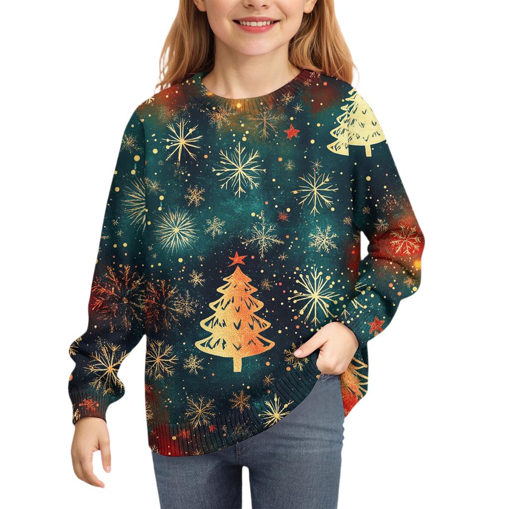 Christmas Day Sweatshirts For Children Boys And Girls Knit Sweater Cute Shirt Fall Crewneck Pullover Tops