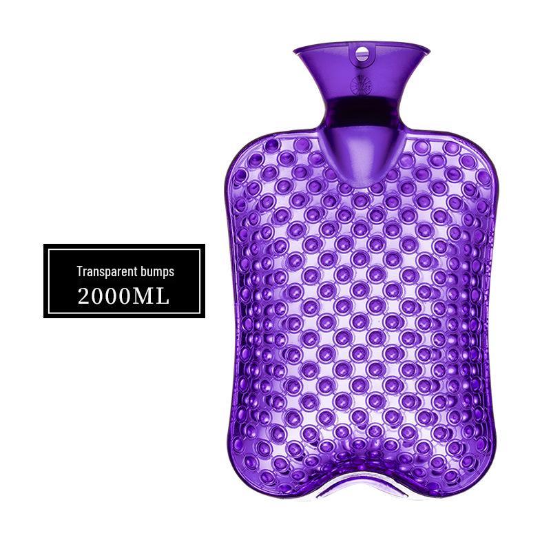 High-Density 2000ml PVC Hot Water Bottle with Convex Points - Explosion-Proof, Thickened Hand Warmer for Babies
