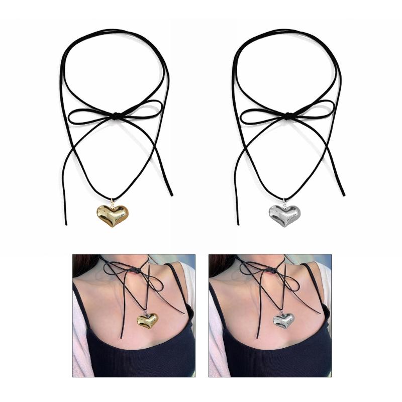 Simple Love Heart Aesthetic Necklace Fashion Simple Clavicle Chain Women Girls Wedding Jewelry Party Birthday Gift
