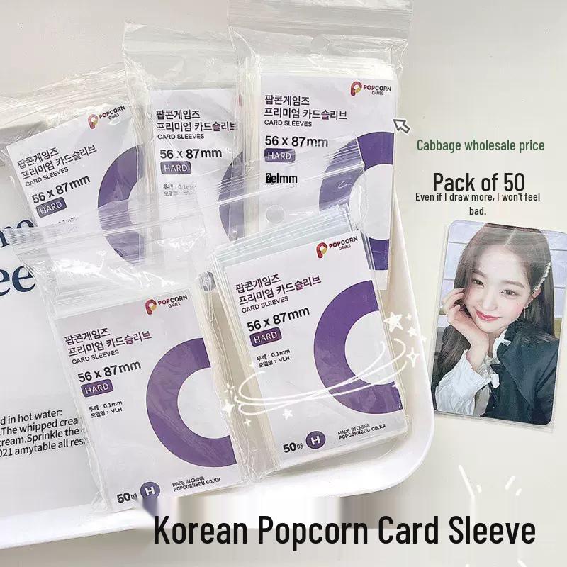 

Popcorn Film Card Non-slip Transparent Sleeve for 3-inch Idol Album, CPP Hard 20 Mil, Flat Opening Protective Cover Purple 3-inch Small Card 1 pack 50 pieces [56*87]