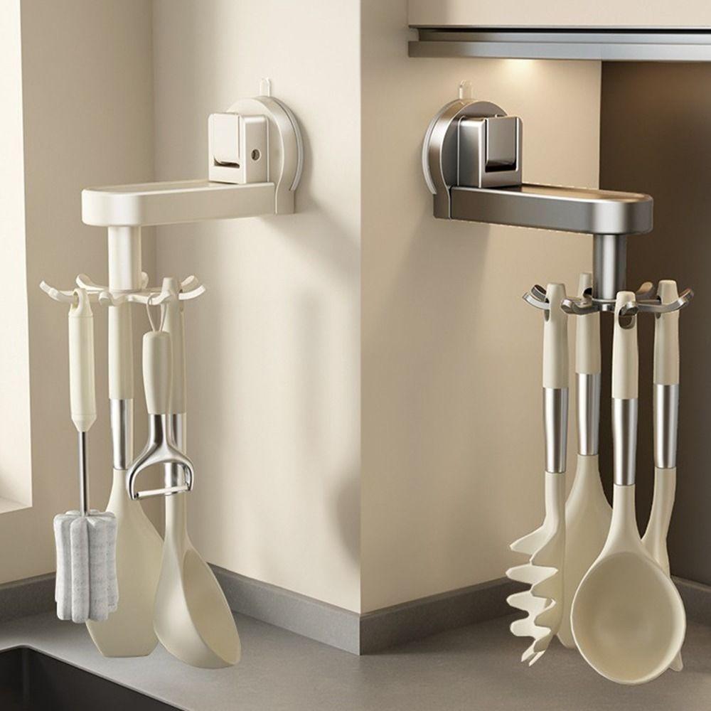 

Punch-free Spatula Spoon Hanger Wall-mounted Utensil Storage Rack for Home