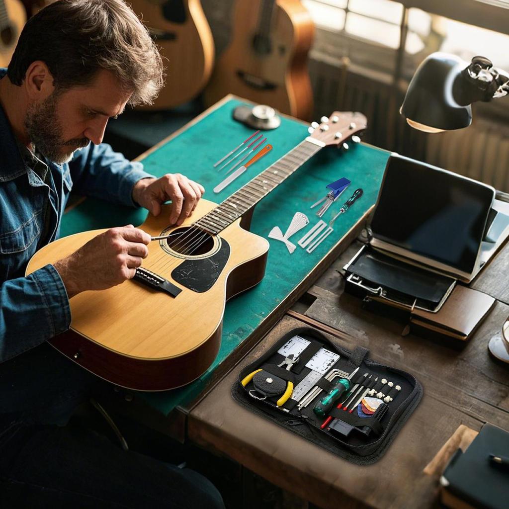 Guitar Maintenance Kit Acoustic Guitar Care Set Of 25 Musical Instruments Repair Tools For Studio Performance Home Travel Show