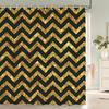 Black and White Striped Shower Curtain With Hooks Waterproof Polyester Fabric Geometric Pattern Home Decor Bathroom Curtain