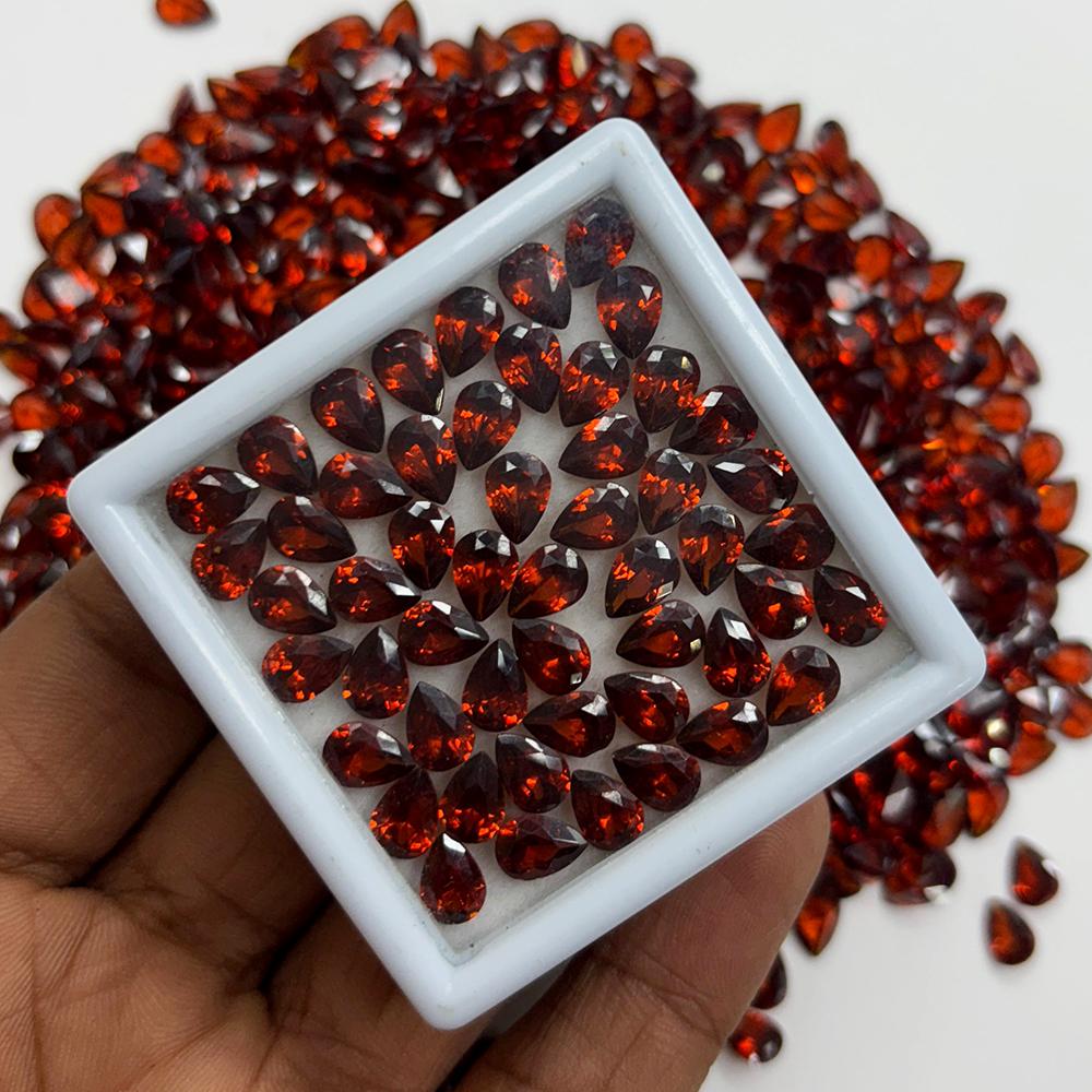 Natural Orange Sapphire Loose Gemstone 7x5 mm 12 ct Lot Fire Pear Cut September Birthday Birthstone
