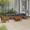 VidaXL Garden Furniture Set, 7 Pcs with Cushion Solid Acacia Wood