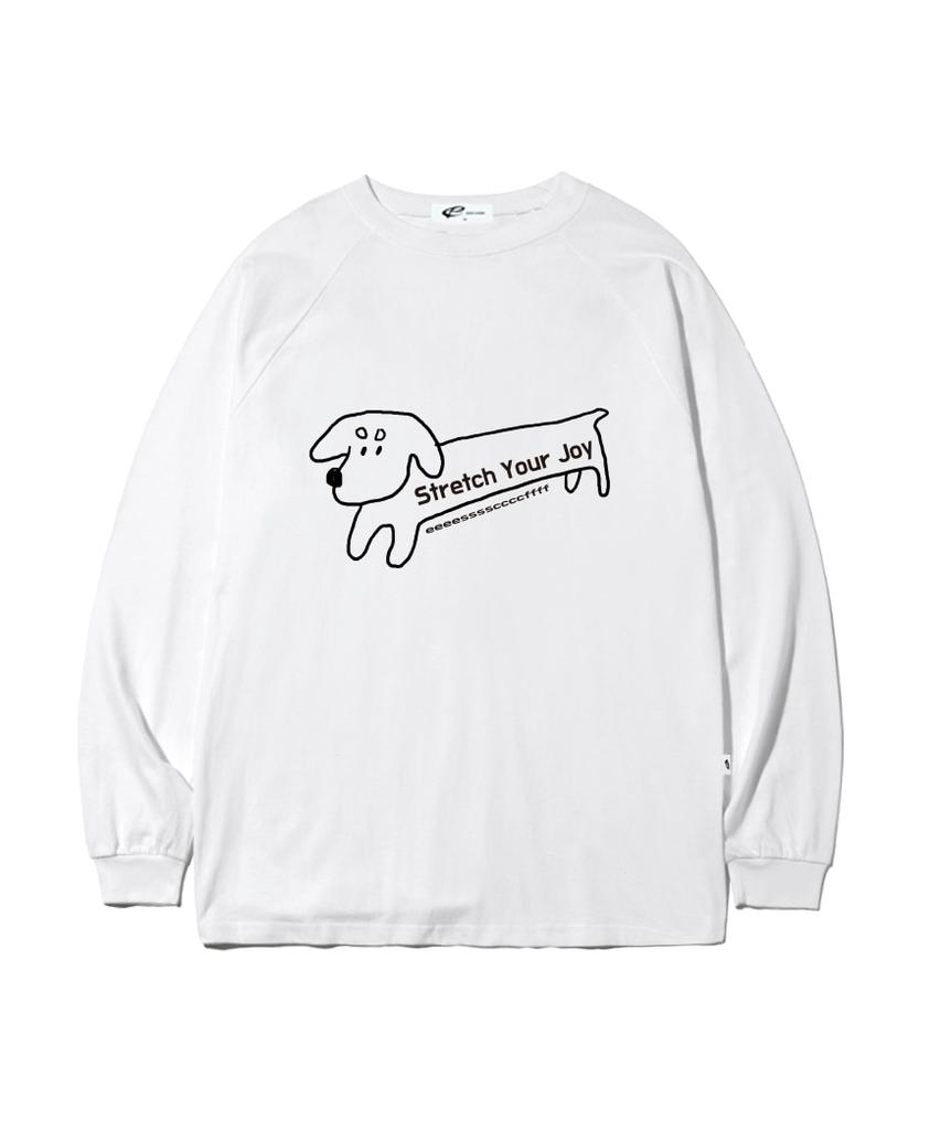 ESCAPEFROM Sketch Long Puppy Print Long Sleeve White