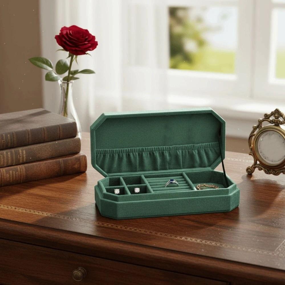 Schmuckverpackungsbeutel mit großer Kapazität Ringe Halskette Quadratische Schmuckschatulle Schmuckaufbewahrungskoffer Urlaub