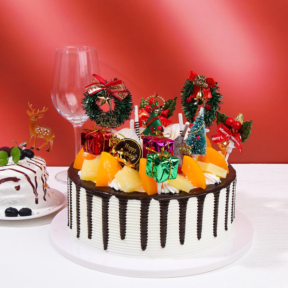 Party Supplies Xmas Tree Decor Christmas DIY New Year Xmas Cake Decor Christmas Cake Decoration