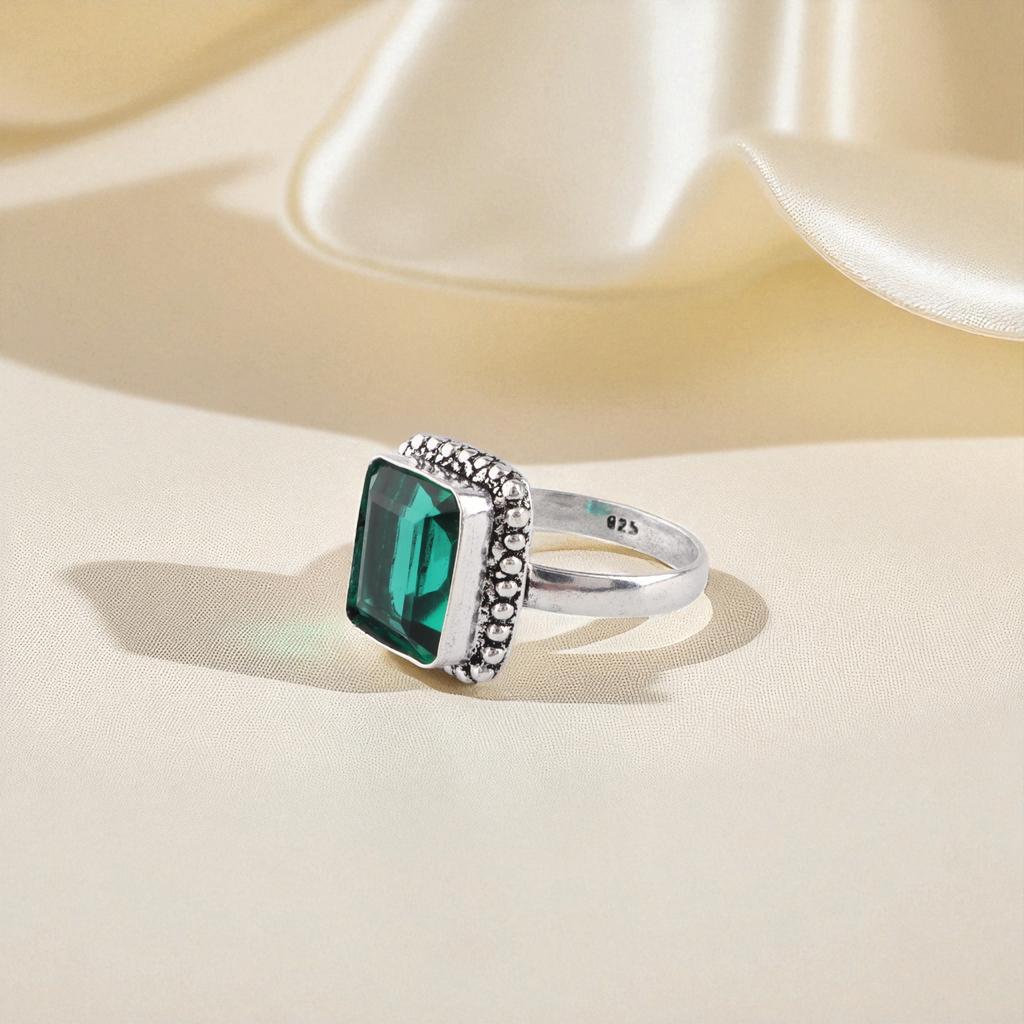 Chromdiopsid Edelstein 925 Sterlingsilber Schmuck Handgefertigter Designerring für Damen RR-74-6