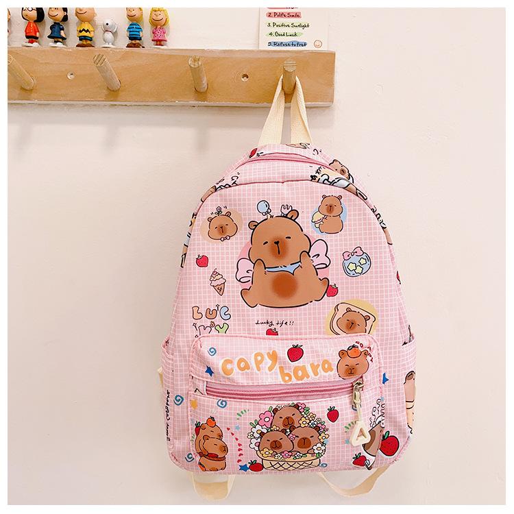 SchulranzenKapibara niedlicher Cartoon-Rucksack für Jungen und Mädchen lässig vielseitig Trend klein