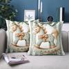1 Pieces Cute Rocking Horse Pattern Decorative Throw Pillow Polyester pillowcase, sofa decorative cushion cov Headboard Pillow