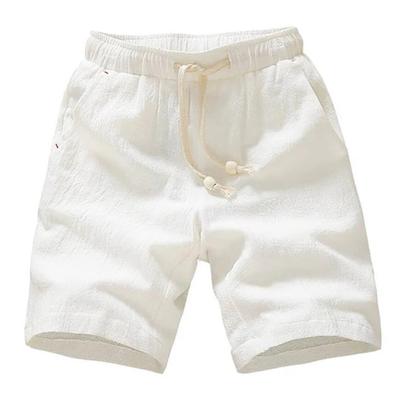 Men's Summer Beach Shorts Fashion Styles Solid  Breathable Cotton Linen Casual Pants