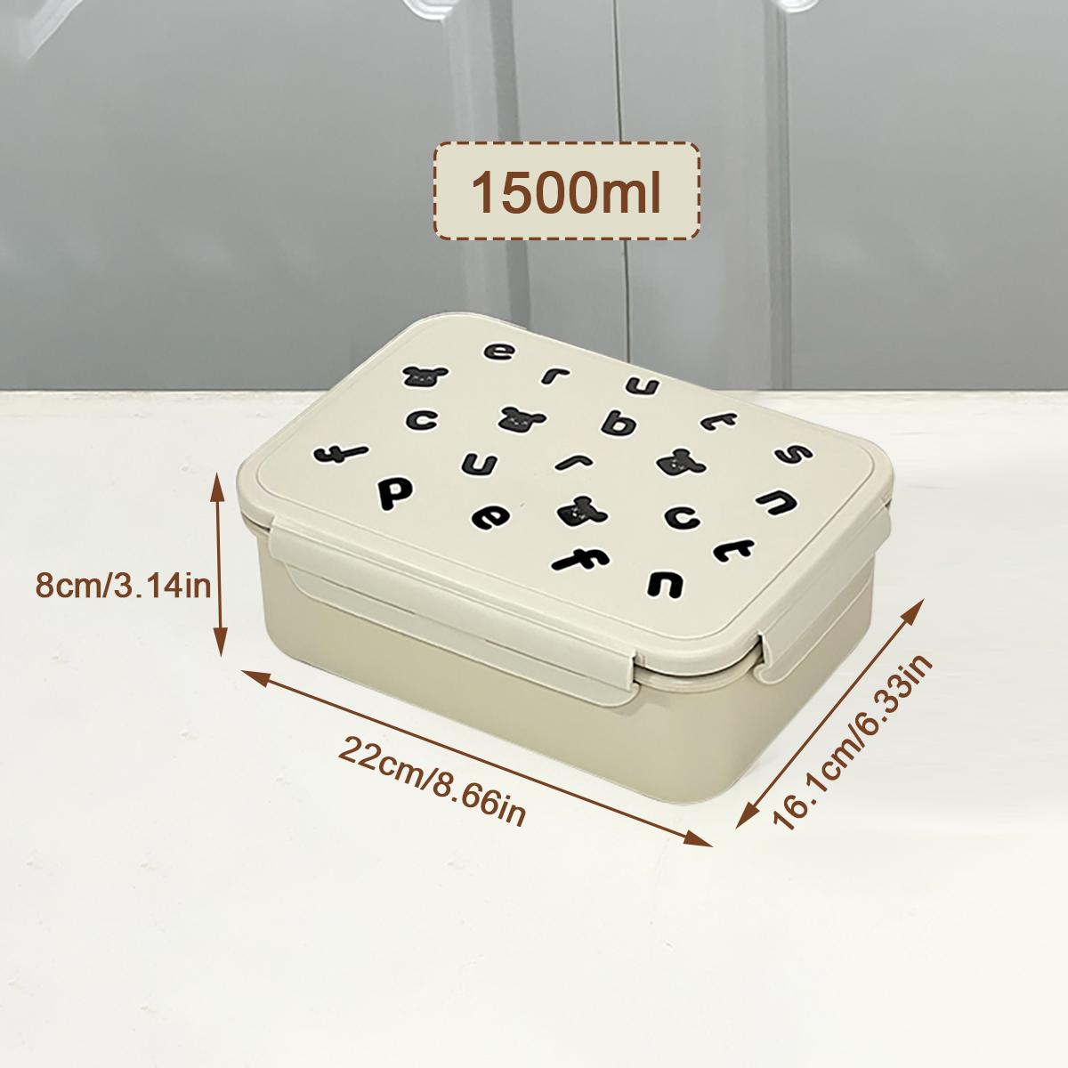 

WORTHBUY 1500Ml Large Capacity 304 Stainless Steel Bento Lunch Box Microwave Safe Portable Leak Proof Food Container For Student бежевый