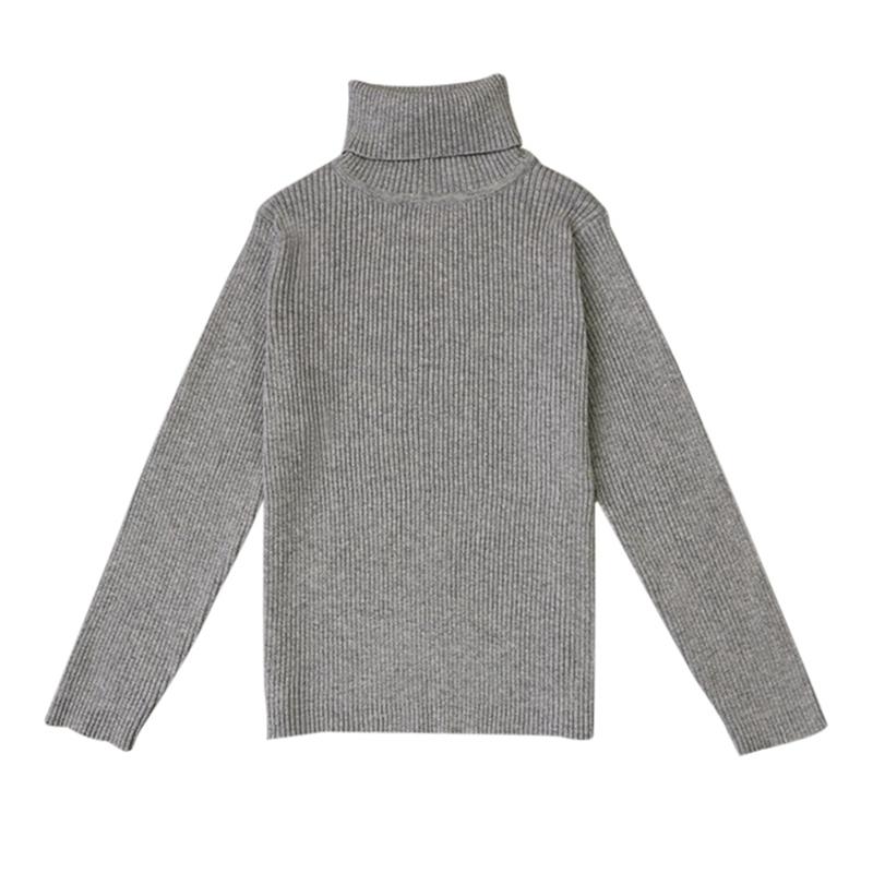 

Свитер для малышей 1-7 лет, однотонный пуловер, водолазка, теплый свитер 130