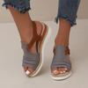 Women Wedge Sandals Open Toe Platform Shoes Lightweight Breathable Retro Style Thick Sole Summer Casual Footwear