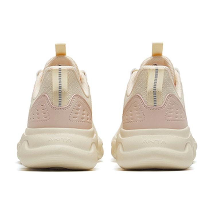 New Anta Sheepskin Cushioned Anti-Slip Wear-Resistant Breathable Lightweight Low-Top Running Shoes Women's White Pink 922235573-3