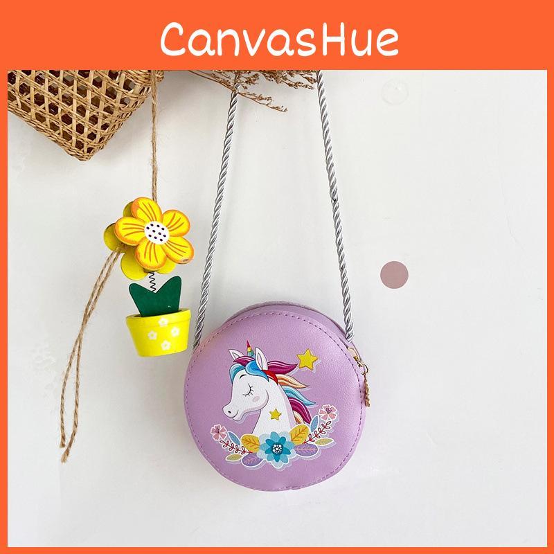Unicorn Design Shoulder Bag For Toddler Girls Lightweight Lining Polyester
