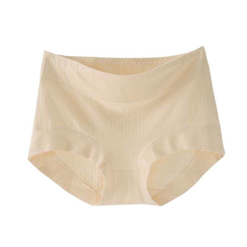 Pure Cotton Antibacterial High-Waisted Tummy Control Butt-Lifting Seamless Plus Size Women's Panties with Breathable Cotton Crotch