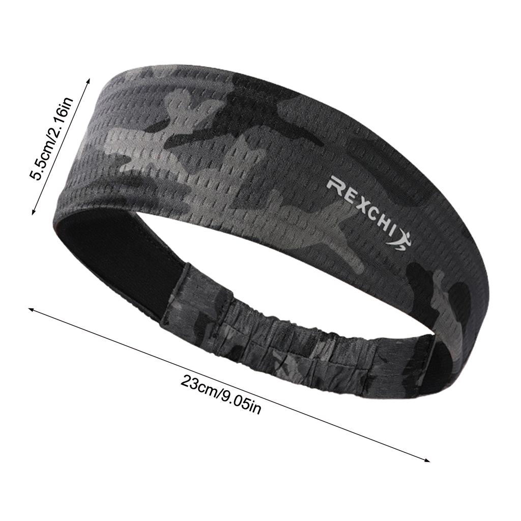 Ice Silk Sweatband for Men Sports Headband Running Cycling Gym Workout Non Slip Elastic Sweat Wristband Head Wrap