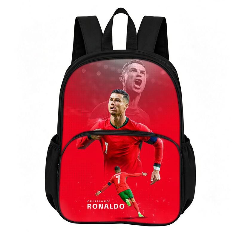 Leer, Reizen Schooltassen Ronaldo met Voorvak Rugzak Voetbalster Boekentas Beste Cadeau Voetbal Sport Rugzak