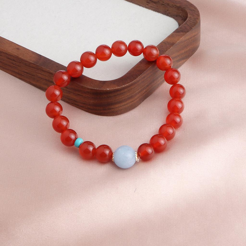 Bracelet Natural Stone Purple Lithium Sunstone Powder Crystal Bracelet Single Ring Bracelet Versatile Guochao Fashion