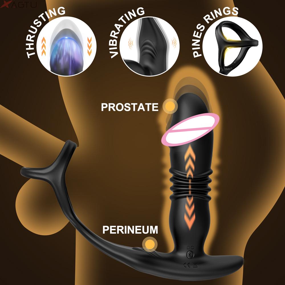 Anal Sex Toys Masturbation Tools For Gay Vibration Prostate Massager Anal Plug Vibrating Men Cock Ring Butt Plug Adult Products