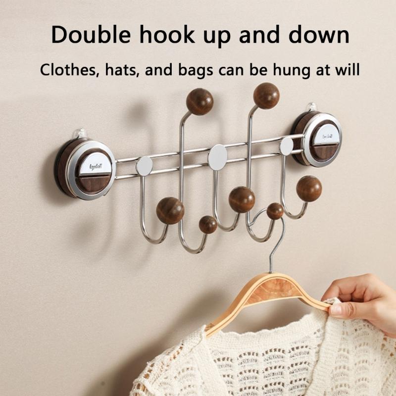 Suction Cup Hook for Bedroom Bathroom Door Mounted Living Room Clothes Hanger Strong Load Capacity Storage Rack