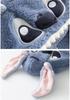 Stitch Cartoon Couple Pajamas - Autumn Winter Coral Fleece Long Robe Set for Men and Women
