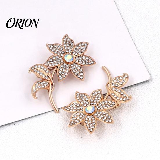 Flower Shaped Pin Rhinstone Floral Brooch for Women, Shape Alloy Lapel Pin, Clothing Jewelry Accessories Wedding Party Prom
