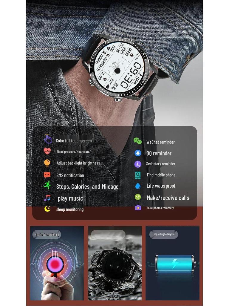 GT4 Smartwatch: Advanced Model with Call Functionality, Sports Tracking, Heart Rate & Blood Pressure Monitoring, Bluetooth Compatibility.
