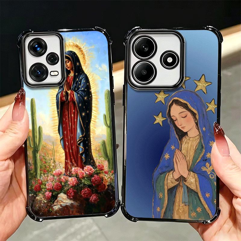 Virgen Mary Virgin De Guadalupe Soft Phone Case For Xiaomi Redmi Note 14 15 Pro Plus 13 12 11S 11T 5G 10 9S 9 Plating Anti-Fall