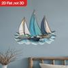 Wooden Sailboat Wall Decoration Nautical Sailing Ship Wall Art Coastal Theme Wall Hanging Ornament for Home Bathroom Living Room Bedroom
