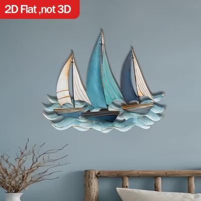 Decorazione da Parete Vela in Legno Nave a Vela Nautica Arte da Parete Ornamento da Appendere a Parete a Tema Costiero per Casa Bagno Soggiorno Camera da Letto