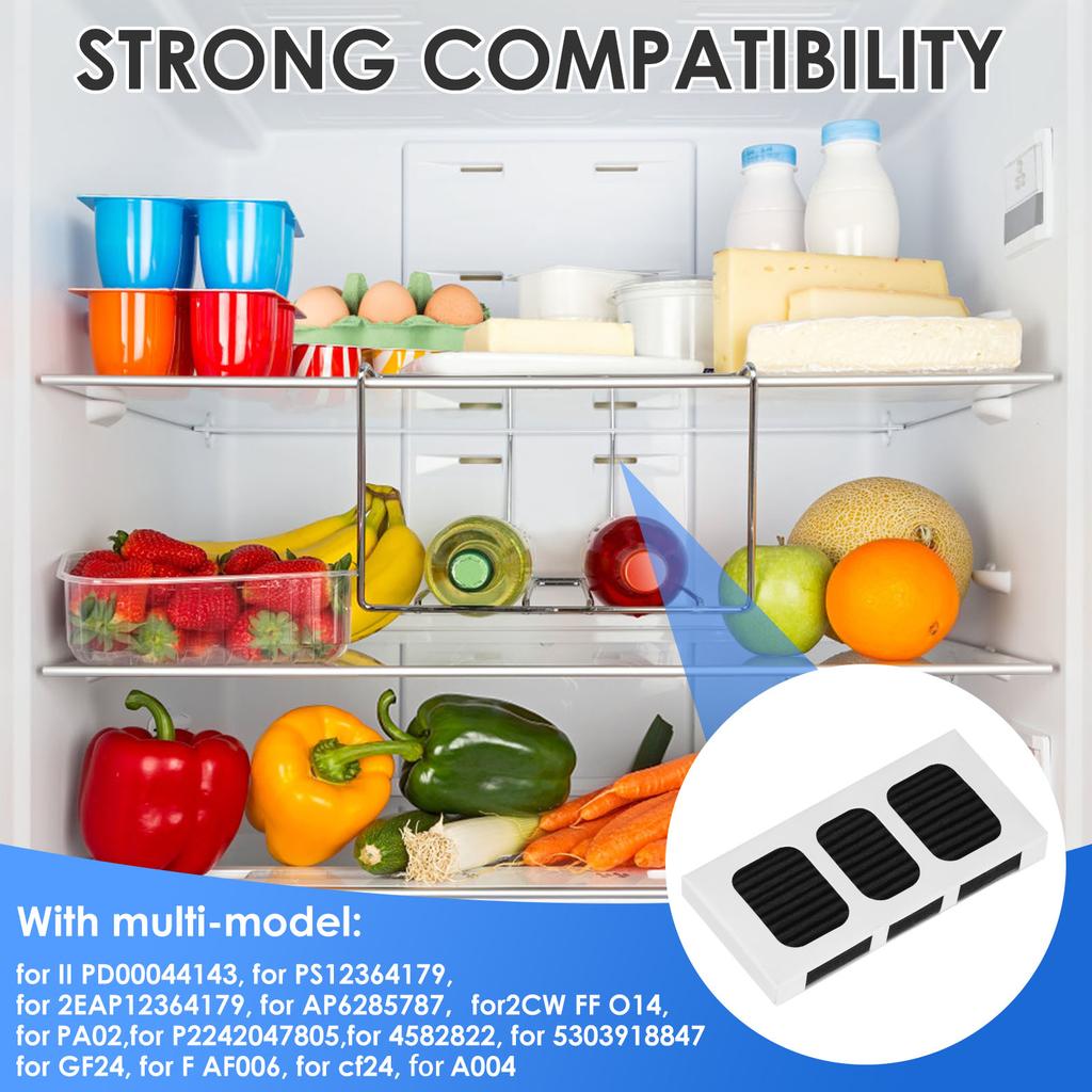 6 Stück Kühlschrank-Luftfilter-Ersatz für Paultra2 Luftfilter Wiederverwendbarer Aktivkohle-Luftfilter Einfache Installation Kühlschrank