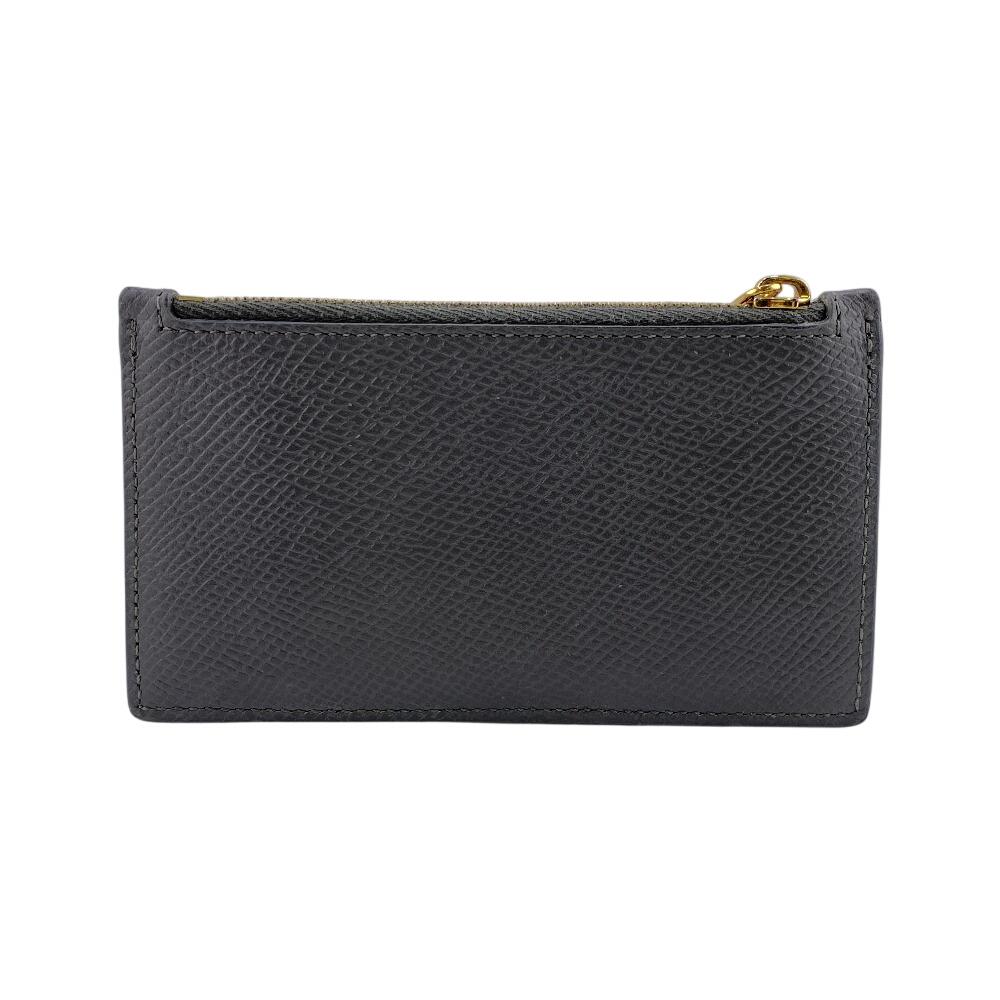 CELINE 10B683BEL.10DC Fragment case Grain Calfskin Leather Zipped Compact Card Holder Card Case gray Grain Calfskin Leather unisex Used