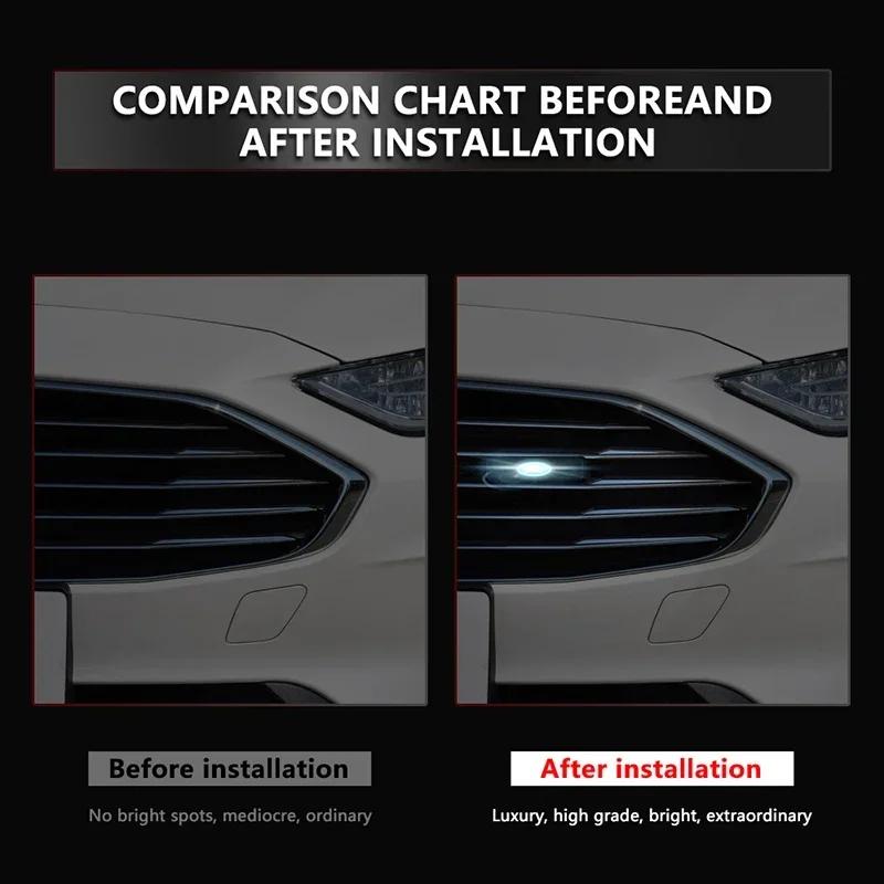 New 2026 Car Sticker Auto Accessories Car Front Hood Grille Logo LED Light For Ford Fiesta Ranger Focus Kuga Mustang MAX Transit